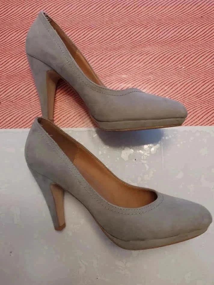Sapatos de salto pequeno cinza tamanho 39 – photo 8